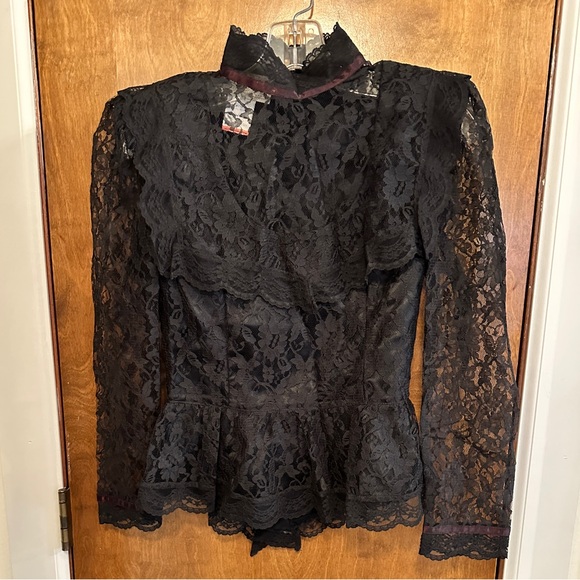 Gunne Sax Tops - Gunne Sax Black Lace Top Size 7 or S